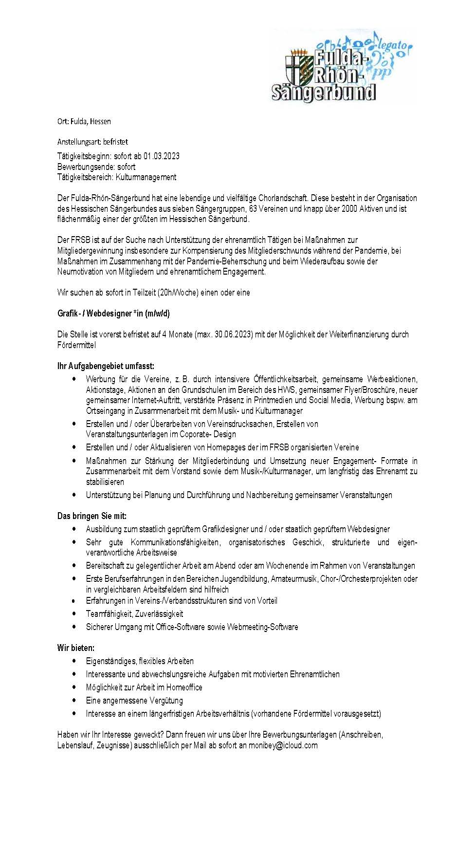 Bewerbung Grafik 2023